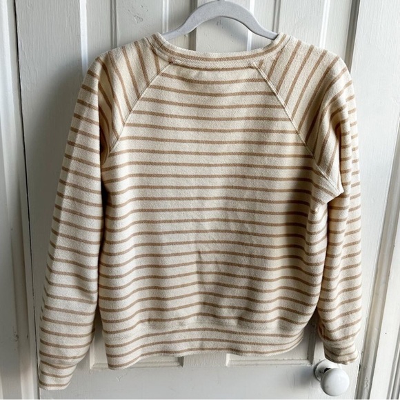 J Crew Factory Striped Raglan Crewneck Sweatshirt - Picture 5 of 7